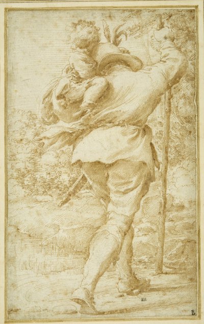 San Cristóbal llevando al Niño Jesús de Pietro Faccini