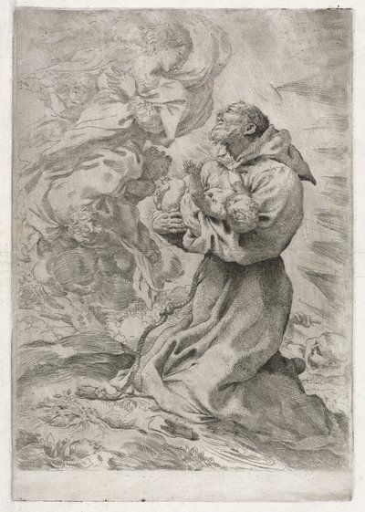 The Vision of St. Francis of Assisi de Pietro Faccini