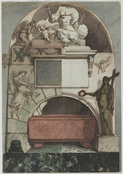 Diseño para un fresco de la tumba de un artista en la Certosa de Bolonia (anverso) de Pietro Fancelli