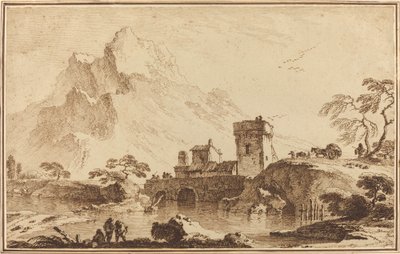 Puente Fortificado contra Montañas Distantes de Pietro Giacomo Palmieri