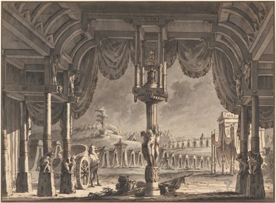 Diseño de Escenario de un Campamento Romano Antiguo por la Noche de Pietro Gonzaga