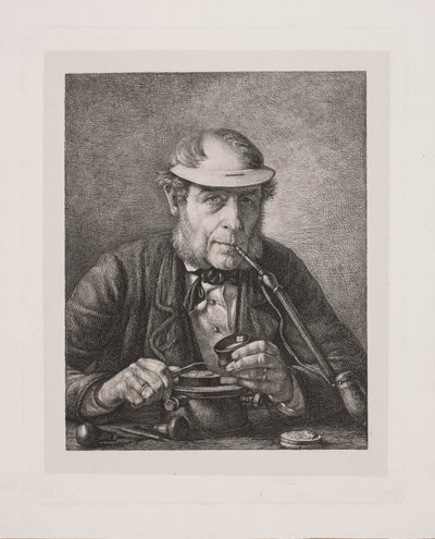Retrato del padre del artista, medallista F.C. Krohn de Pietro Købke Krohn