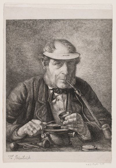 Retrato del padre del artista, medallista F.C. Krohn de Pietro Købke Krohn