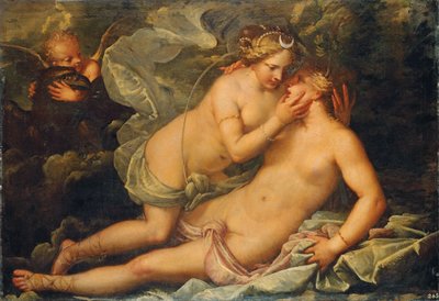 Júpiter en la forma de Diana y la ninfa Calisto de Pietro Liberi