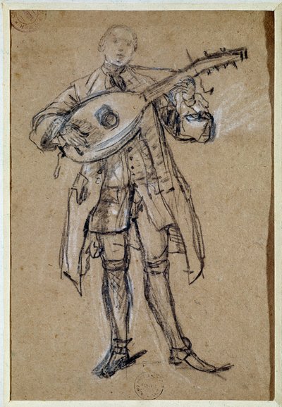 Guitarrista (Dibujo de Pietro Longhi) de Pietro Longhi