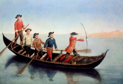 Caza de patos salvajes con arcos y flechas de Pietro Longhi