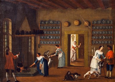 La Cocina en la Villa, de la Escuela de Pietro Longhi de Pietro Longhi