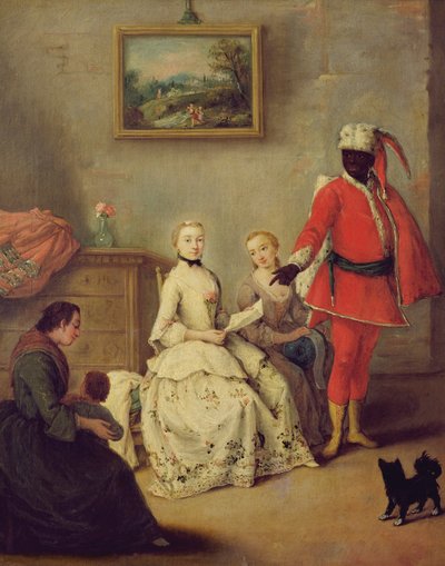 La carta del moro, c.1750 (óleo sobre lienzo) (post restauración) de Pietro Longhi