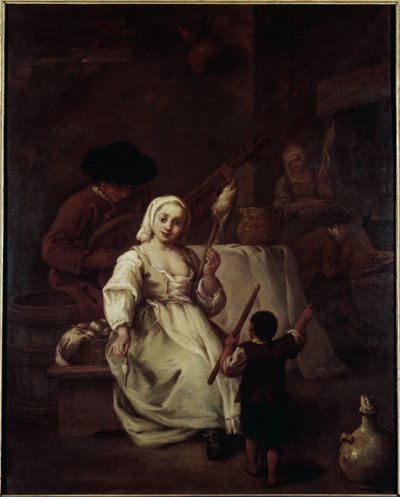 La hilandera de Pietro Longhi