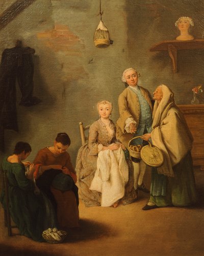 El Vendedor de Bussolai (Dulces Venecianos) de Pietro Longhi