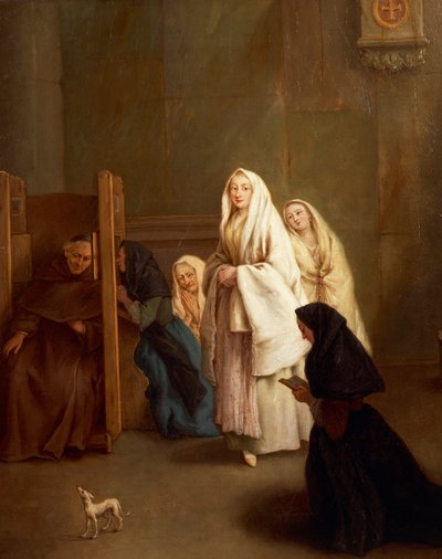 Los siete sacramentos: Confesión, por Pietro Longhi de Pietro Longhi