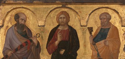 Cristo entre los santos Pablo y Pedro, c.1320 (pintura) de Pietro Lorenzetti