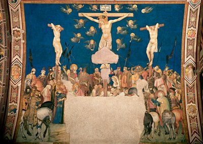 Crucifixión. Fresco de Pietro Lorenzetti (1280/5-1348) 1335-1340. Basílica de San Francisco, Iglesia Inferior, Asís de Pietro Lorenzetti