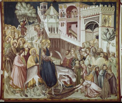 Entrada de Cristo en Jerusalén - Fresco de Pietro Lorenzetti (1280-1348) de Pietro Lorenzetti