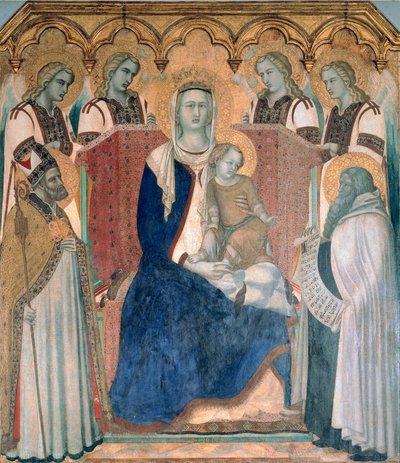 Madonna y Niño, Santos y Ángeles de Pietro Lorenzetti