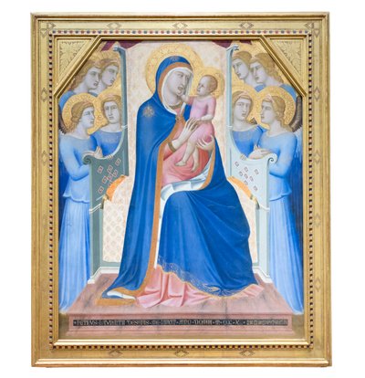 La Virgen y el Niño entronizados con ocho ángeles de Pietro Lorenzetti