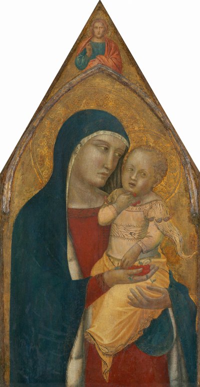 Madonna y el Niño, con el Cristo bendiciendo [panel central], probablemente 1340 de Pietro Lorenzetti