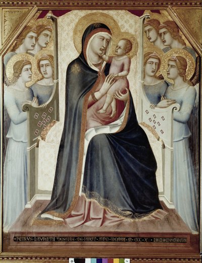 La Virgen y el Niño en el trono con ángeles de Pietro Lorenzetti