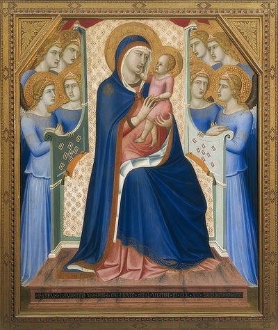 Madonna rodeada de ángeles de Pietro Lorenzetti