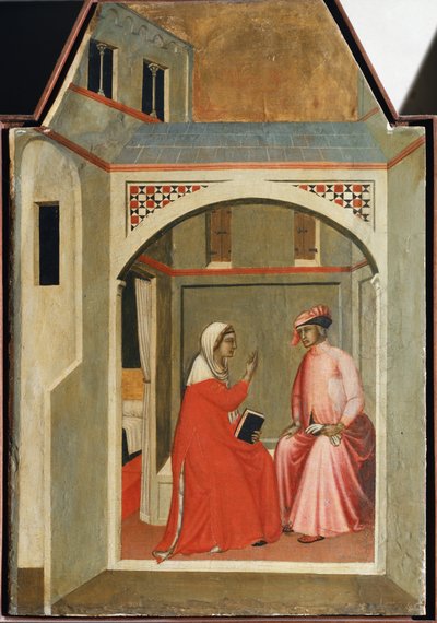 Separación de Santa Humildad y su esposo (detalle) de Pietro Lorenzetti