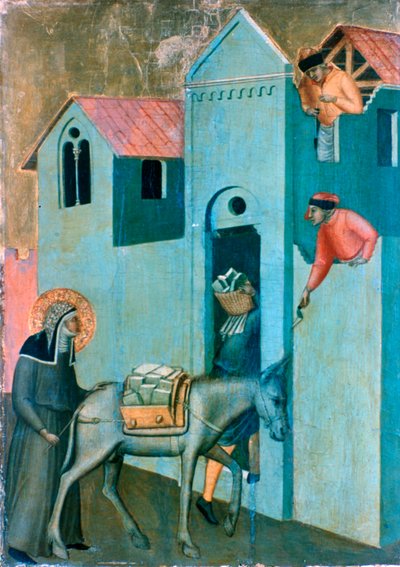 La Bendita Humildad y Once Historias de Su Vida, (detalle), c. 1306-1348 de Pietro Lorenzetti