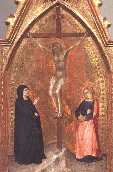 La crucifixión con la Virgen María y Juan el Teólogo, c.1330 de Pietro Lorenzetti