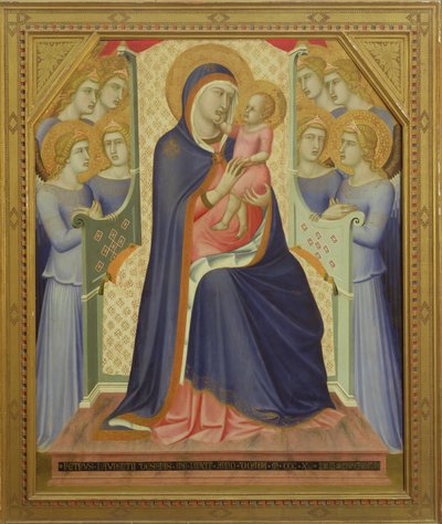 Virgen y niño entronizados con ángeles, 1340 de Pietro Lorenzetti