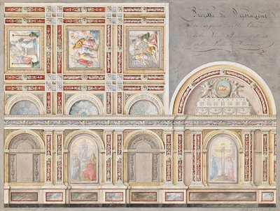 Estudio del fresco de Giacomo Cordella en el interior de la Chiesa della Pieta, Fermo de Pietro Lucchini