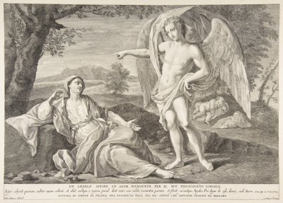 Un ángel apareciendo a Agar, 1727-72 de Pietro Monaco