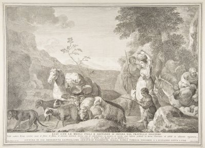 Esaú y su familia separándose de Jacob de Pietro Monaco