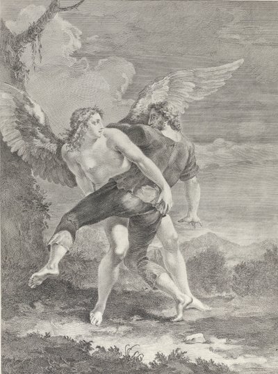 Jacob luchando con el ángel, 1730-39 de Pietro Monaco