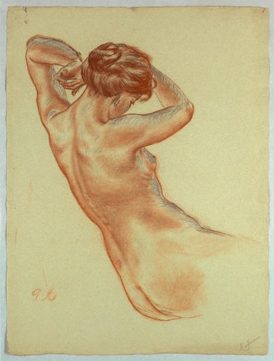 Medio cuerpo de una mujer desnuda sentada de Pietro Montana