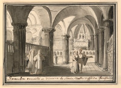 Diseño de escenario, interior de iglesia de Pietro Narducci