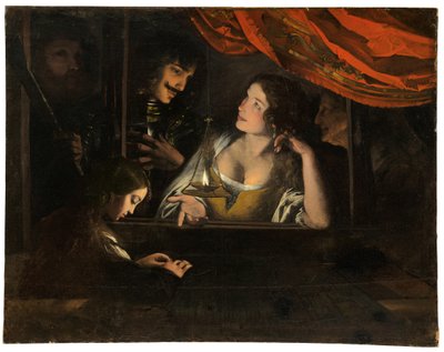 Figuras en un interior alrededor de una linterna de Pietro Paolini