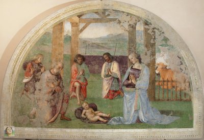 Adoración de los pastores de Pietro Perugino