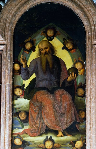 Dios Padre Bendiciendo, (detalle) de Pietro Perugino