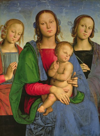 Madonna y el Niño con Santa Catalina y Santa Rosa, 1493 de Pietro Perugino
