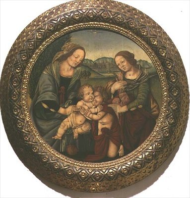 Madonna y Niño con Santa Isabel y el Infante San Juan Bautista de Pietro Perugino