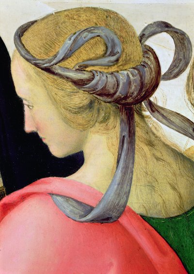El Matrimonio de la Virgen (detalle de una compañera de la Virgen) de Pietro Perugino