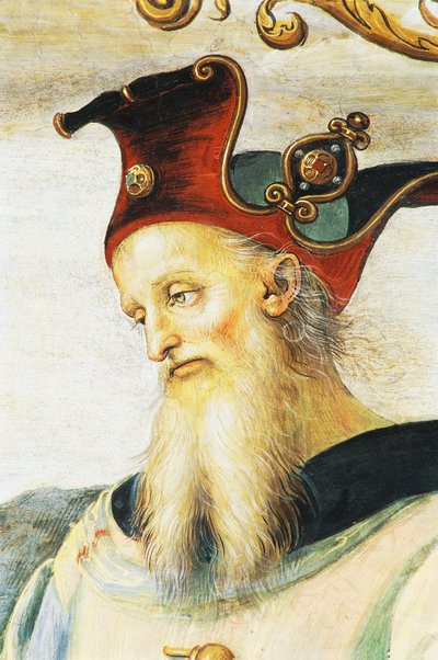 Pericles, fresco, Sala de Audiencias, Collegio del Cambio, Palacio de los Priores, Perugia, Umbría, Italia de Pietro Perugino