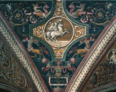Planetas y motivos decorativos grotescos de Pietro Perugino