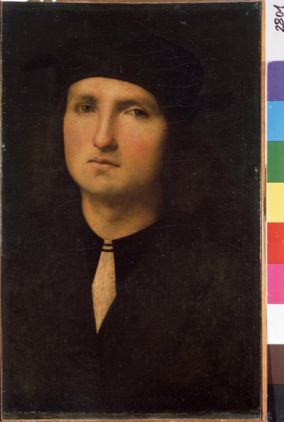 Retrato de un joven. Pintura de Pietro di Cristoforo Vannucci llamada Pietro Perugino (Le Perugin de Pietro Perugino