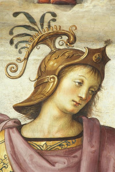 Publio Escipión, por Perugino, fresco, Sala de Audiencia, Collegio del Cambio, Palacio de los Priores, Perugia, Umbría, Italia, siglos XV y XVI de Pietro Perugino