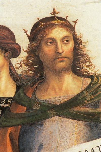 Salomón (detalle) del Santo Padre con profetas y sibilas de Pietro Perugino