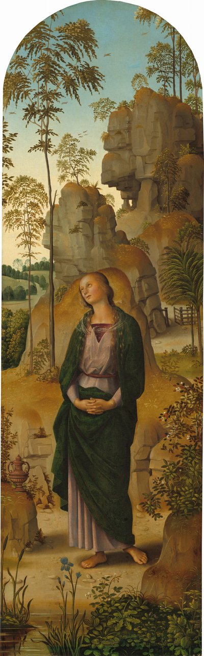 La crucifixión con la Virgen, San Juan, San Jerónimo y Santa María Magdalena de Pietro Perugino
