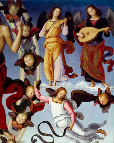 La ascensión de Cristo (detalle) de Pietro Perugino