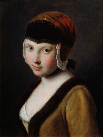 Una Chica con una Máscara Negra, mediados del siglo XVIII de Pietro Antonio Rotari