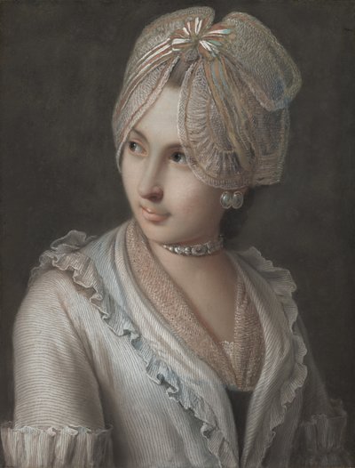 Una Joven Elegante con Gorro de Encaje de Pietro Antonio Rotari