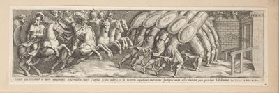 Soldados al ataque Historia del emperador Constantino (título de la serie) de Pietro Sante Bartoli
