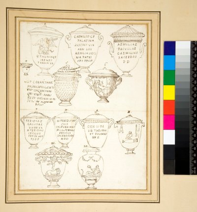 12 urnas sepulcrales de mármol con tapas de Pietro Santi Bartoli
